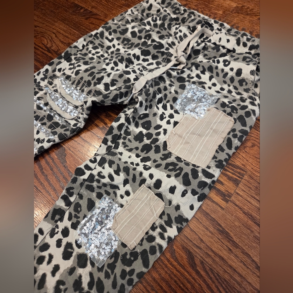 Italian Leopard Print Patchwork Joggers